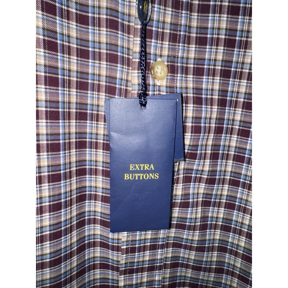 NWT Men's Ralph Lauren Oxford Long Sleeve Button Down Plaid Shirt XXL‎ Pony